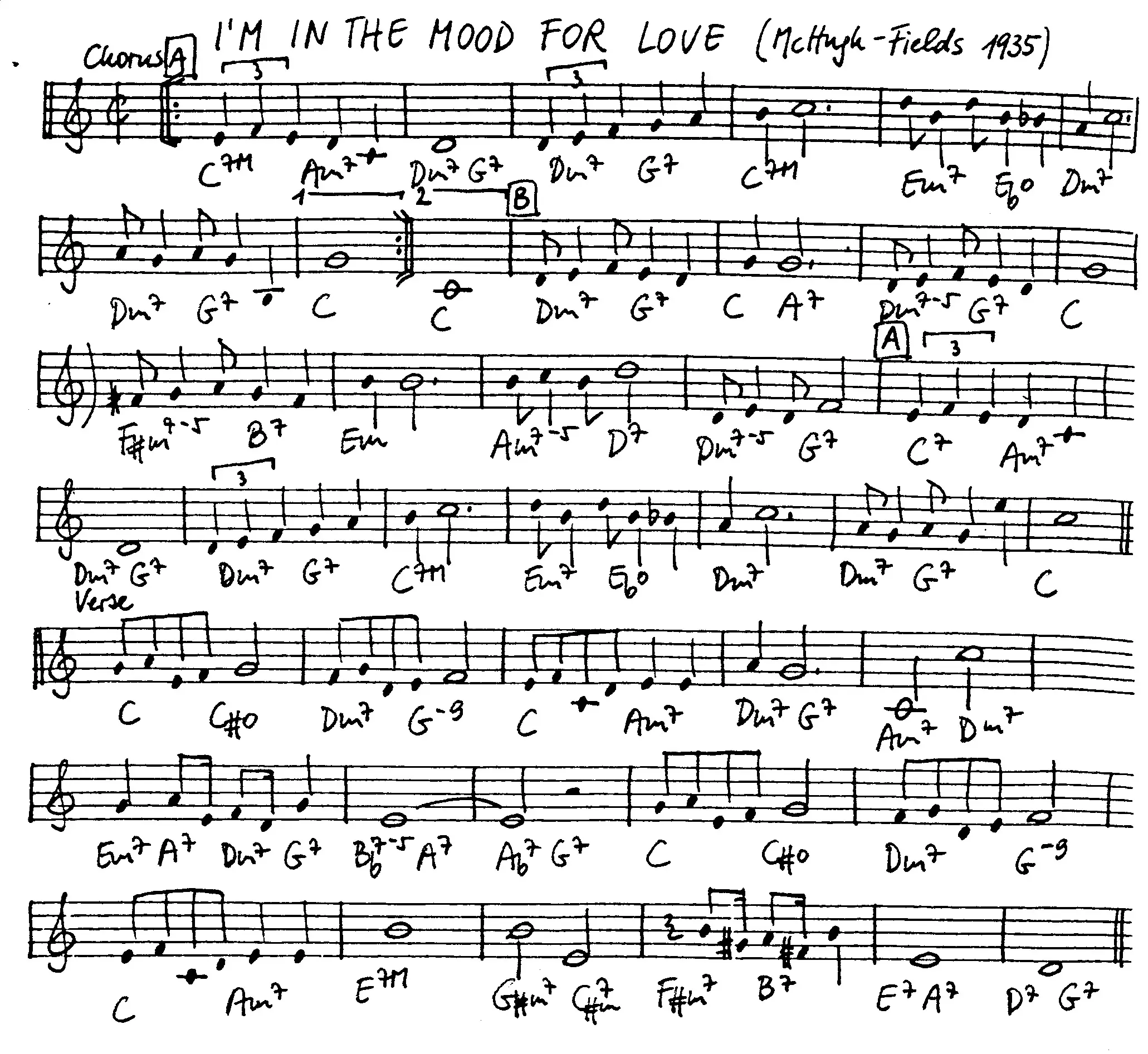 i'm in the mood for love free jazz leadsheet - Courtesy of the Jungle Jazz Band